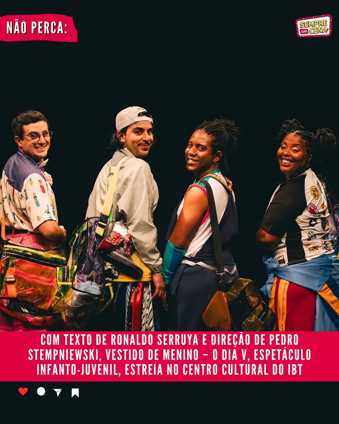 Espetáculo infantil Vestido de Menino - O dia V estreia na Bela Vista com entrada gratuita