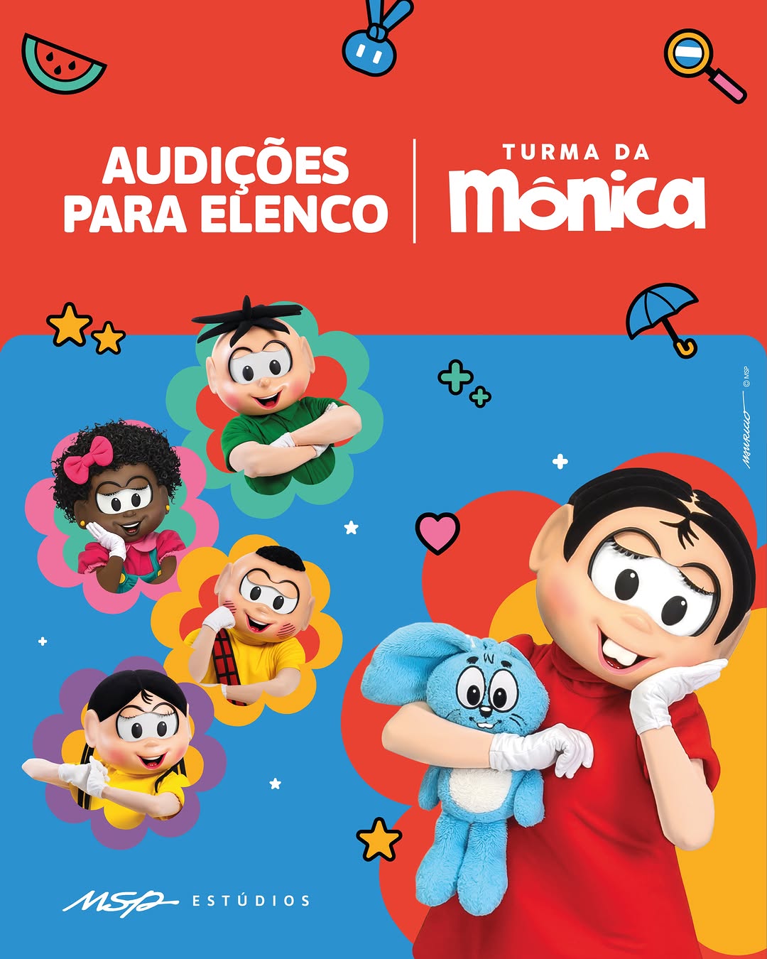 Mauricio de Sousa Produções abre audições para elenco da Turma da Mônica